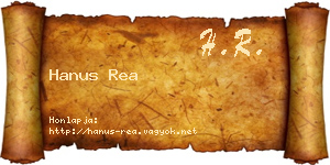Hanus Rea névjegykártya
